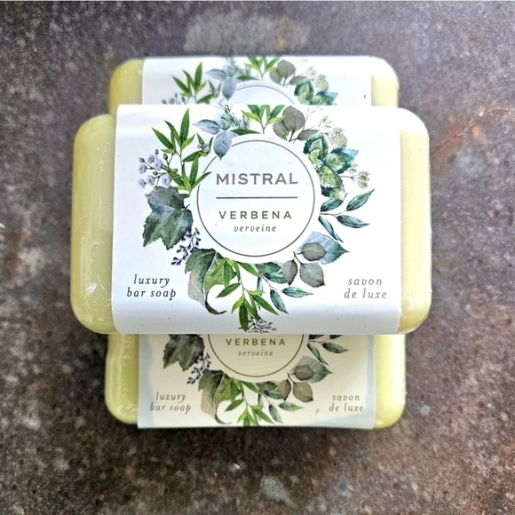 Lot Of 4 Mistral VERBENA Luxury Bar Soap Shea Butter Olive Oil 7 oz ea. New! - Picture 1 of 3